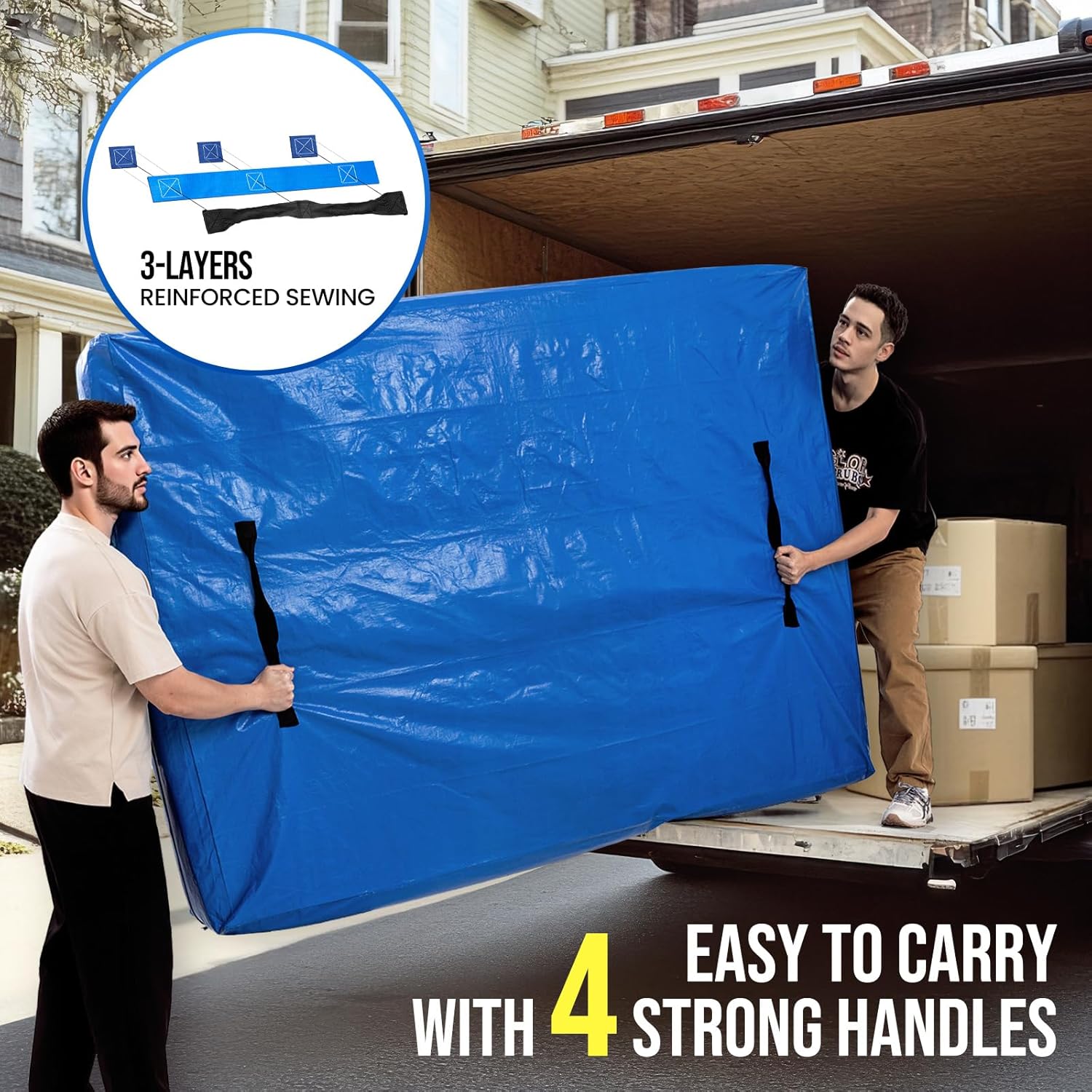 TAILI Queen Mattress Bags for Moving and Storage, Heavy Duty Moving Supplies Mattress Cover with Reinforced Handles, Storage Cover Essentials Packing Protector
